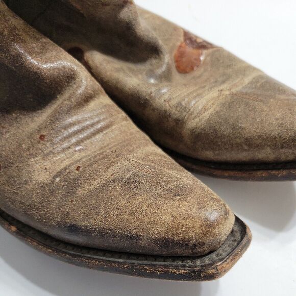 Johnny Ringo Women 8 1/2 B Riding Boot Brown Pink Point Toe Mid Calf Leather - Picture 11 of 15